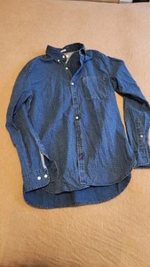 Tommy Hilfiger Slim Fit Denim Bohemian Shirt Men's Medium Indigo Blue Chambray - Picture 1 of 11