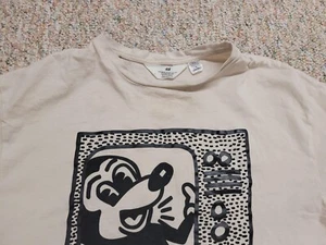 Keith Haring Shirt Youth 16/18 White Mickey Disney Logo Art Casual Streetwear - Picture 1 of 17