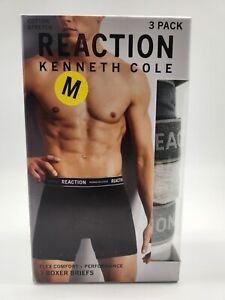 3 Pack KENNETH COLE REACTION Boxer Briefs Men's M L XL Cotton Stretch Black Gray