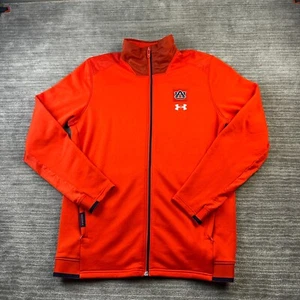 Auburn Tigers Under Armour Jacket Mens Medium Orange Full Zip Performance - Picture 1 of 8