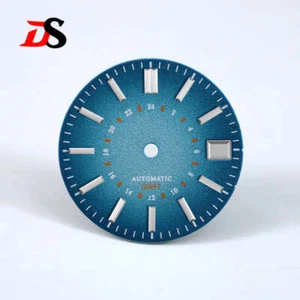 DS Spark Texture Smoky Blue Indigo Dial GMT NH34 /35 Blue Lume 28.5mm Dial S mod - Picture 1 of 8