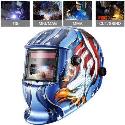 True Color Solar Auto Darkening Welding Helmet Arc Tig Mig Grinding Hood Mask