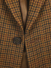 Tweed Houndstooth 48L Brown Sport Coat w/ Red Blue Check