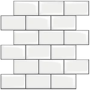 STICKGOO 10-Sheet White Subway Tiles Peel and Stick Backsplash, Stick on Tile... - Picture 1 of 7