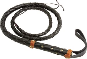 Denix Old West Braided Rawhide Whip 60" Black and Brown Leather Theater Cosplay - Picture 1 of 1