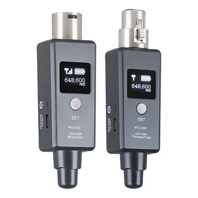 UHF Microphone Wireless System Mic Adapter XLR Wireless Transmitter & Receiver - Image 1 of 4