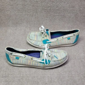 Zapatos de barco Sperry Top Sider para mujer 11M multicolor a rayas de lona sin cordones informales - Imagen 1 de 13
