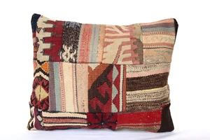 20x16 patchwork kilim pillows,Handmade pillow,Turkish Kilim pillow,lumbar pillow - Picture 1 of 9