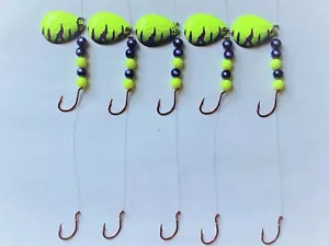 SUZIES SPINNERS 5 Walleye Spinner Rigs Size 3 Colorado Blades - Picture 1 of 2