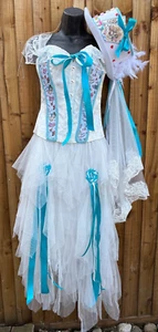 Conjunto Steampunk Completo Corsé Falda Top Sombrero Alicia País de las Maravillas PEQUEÑO (JR5) - Imagen 1 de 20