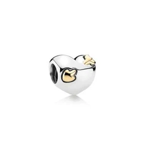 Genuine Pandora two tone Charm "Pierced Heart" with Gold Arrow - 791171- retired - Picture 1 of 1