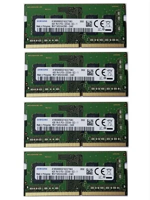 NEW Samsung 16GB 4X4GB DDR4 3200MHZ PC4-25600 SODIMM Memory Ram M471A5244CB0-CWE - Image 1 of 4