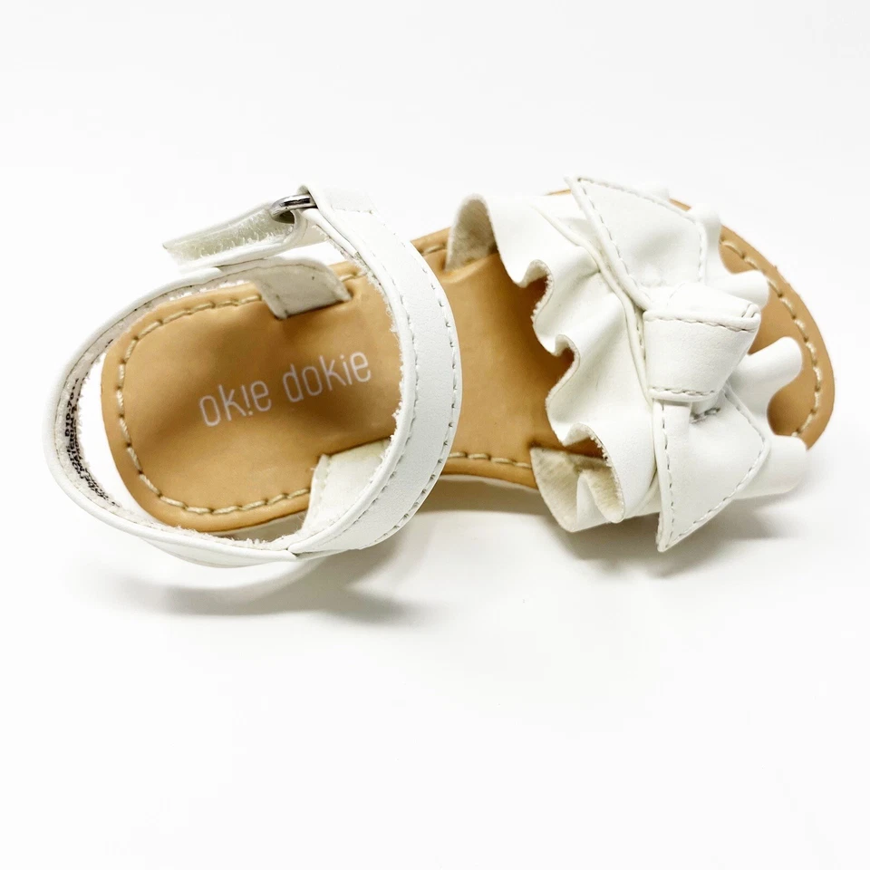 Okie Dokie Summer Sandals Girls Toddler 5M White Dressy Church Spring Easter EUC - Image 1 of 4