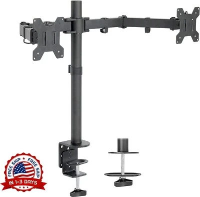 Soporte de doble escritorio para monitor montura ajustable 13-27 Inches LCD /LED - Image 1 of 4