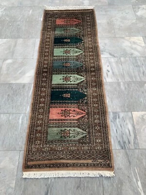 2x6 ft Vintage Afghan Hallway Runner Rug Kitchen Home Decor Runner Area Wool Rug - Image 1 of 4