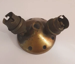Doppel Messing Lampenfassung Fassung für Lampe / Leuchte. - Bild 1 von 5