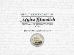 Myles Standish - Mayflower Pilgrim Conmemorativo 8x10 Certificado Impresión - Imagen 1 de 2