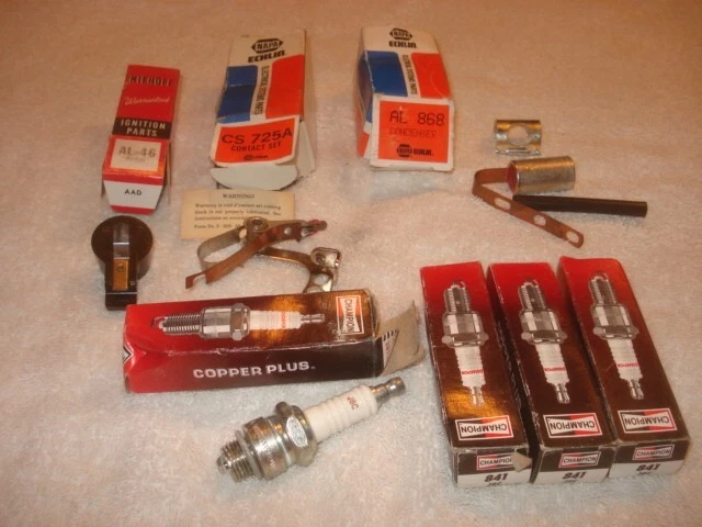 Spark Plugs, Point Set, Condenser, Rotor 1960-1974 Jeep 4 Cyl w/Autolite Distrib Foto 1 de 1
