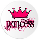 Princess - Circle Sticker Decal 3 Inch - Hot Pink Crown Royal