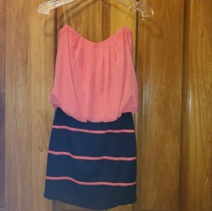 Body central Dress. Size medium. Pink and black. Flowy top Tight skirt - Picture 1 of 3