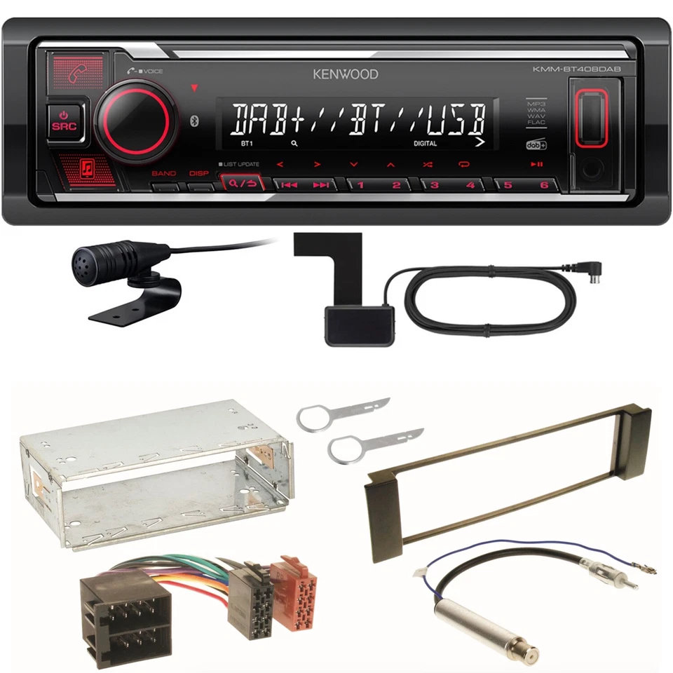 Kenwood KMM-BT408DAB Bluetooth DAB USB Einbauset für Seat Leon Toledo 1M - Bild 1 von 1