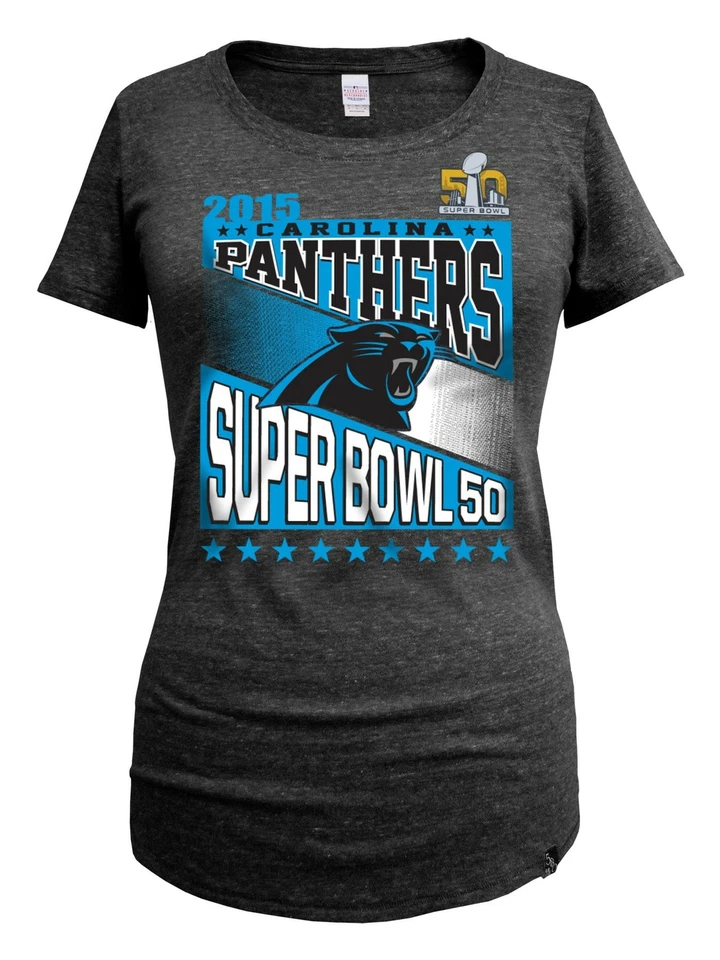 NFL Carolina Panthers Women's Super Bowl Bound Scoop Neck Tee, Black, Medium - Image 1 of 1