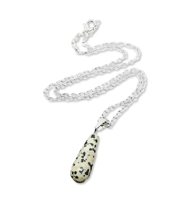 Dalmation Jasper Pendant Gemstone Healing 18 Inch Chain New Bohemia Jewellery - Image 1 of 4