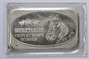 Secretariat Triple Crown Winner June 1973 1oz .999 Fine Silver Bar - Picture 1 of 4