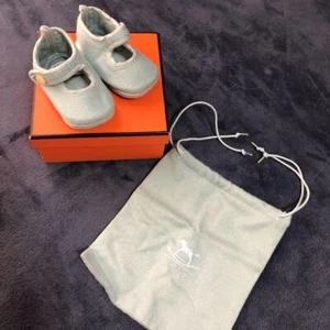Hermes Baby Schuhe Blau 50%Laine 50% Angora Authen - Bild 1 von 8
