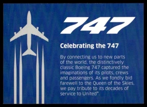 United Airlines 747 2017 retiro Boeing 747 lista de verificación United #1 - Imagen 1 de 2