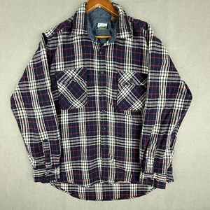 Vtg Fieldmaster Shirt Mens XLT Blue Red White Plaid Wool Blend Shacket Outdoors - Picture 1 of 9