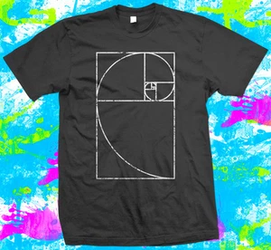 Fibonacci Spiral Mathematics Geek - T Shirt -  6 colour options - XS to 5 XL - Picture 1 of 3
