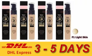 4 x Mistine 24 Cover All Foundation Full Coverage Oil Control SPF 15 Light Skin - Picture 1 of 3