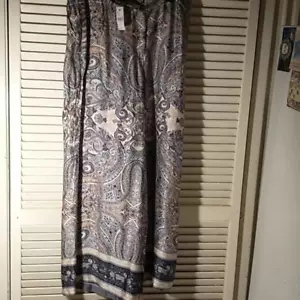 NWT Lane Bryant cream & black paisley palazzo pants size 18 front zip - Picture 1 of 7
