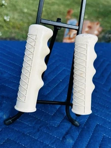 Vintage Bicycle Handlebar Grips White NTD Schwinn Monark Higgins Cruiser Muscle - Picture 1 of 9