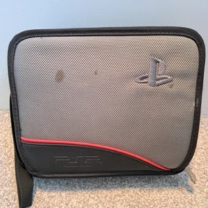 Sony PlayStation Portable Offizielle PSP Schwarz Grau Tragetasche Tasche Reise Retro Sehr guter Zustand - Bild 1 von 11