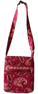 Vera Bradley Large Hipster Crossbody Bag Purse Mesa Red Paisley Pattern - Image 1 of 4