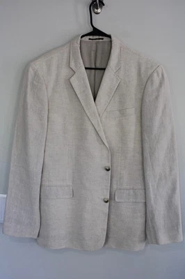 BEIGE NORDSTROM 100% ORMEZZANO LINEN SPORT COAT sz 46L suit jacket 46 LONG - Image 1 of 4