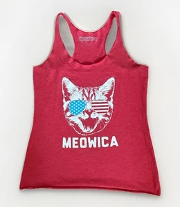Tipsyelves Meowica Racerback Tank Red Kitty Cat Sonnenbrille 4th Of July Größe M - Bild 1 von 5