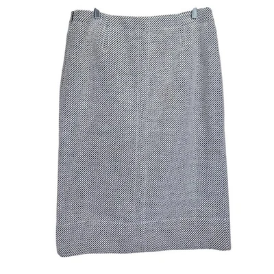 Proenza Schouler White Label Lennon Skirt 10 Faux Leather Trim Luxury Wool Blend - Image 1 of 4