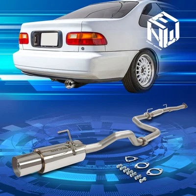 For 92-00 Honda Civic Coupe/Sedan 2/4-Dr 4.5" Muffler Tip Racing Catback Exhaust - Image 1 of 4