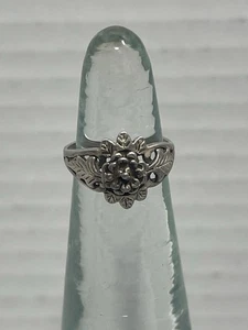 Vintage Antik Sterling Silber 925 Rose Floral Ring Größe 3,5 - Bild 1 von 8