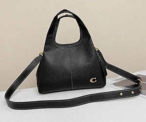 CM545 Coach Black Lana 23 Shoulder Bag Leather 2Way Outlet Products NWT - Picture 1 of 8