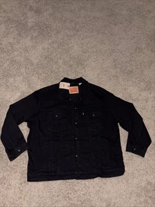Chaqueta de camionero de mezclilla negra para hombre Levi Strauss & Co talla 3XL NUEVA CON ETIQUETAS - Imagen 1 de 11