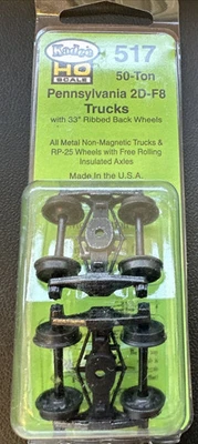 Kadee 517 Pennsylvania RR 2D-F8 50-Ton Trucks with 33" Ribbed Back Wheels HO - Image 1 of 2