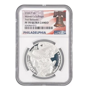 NGC PF70 2020 Women's Suffrage Centennial Silver Dollar Coin $1 - Ultra Cameo - Picture 1 of 2