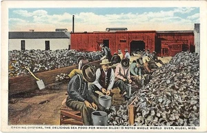 Antike Postkarte Öffnung Austern BILOXI Mississippi Beruf 1910er Vintage - Bild 1 von 2