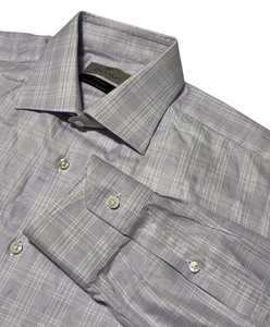 CANALI Exclusive Collection Hemd mit gespreiztem Kragen helllila kariert Gr. 41/16 - Bild 1 von 9