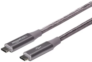 3 FT Double Braided Nylon USB Type-C to Type-C 3.1 Gen 2 Cable USB-C, Dark Grey - Picture 1 of 5