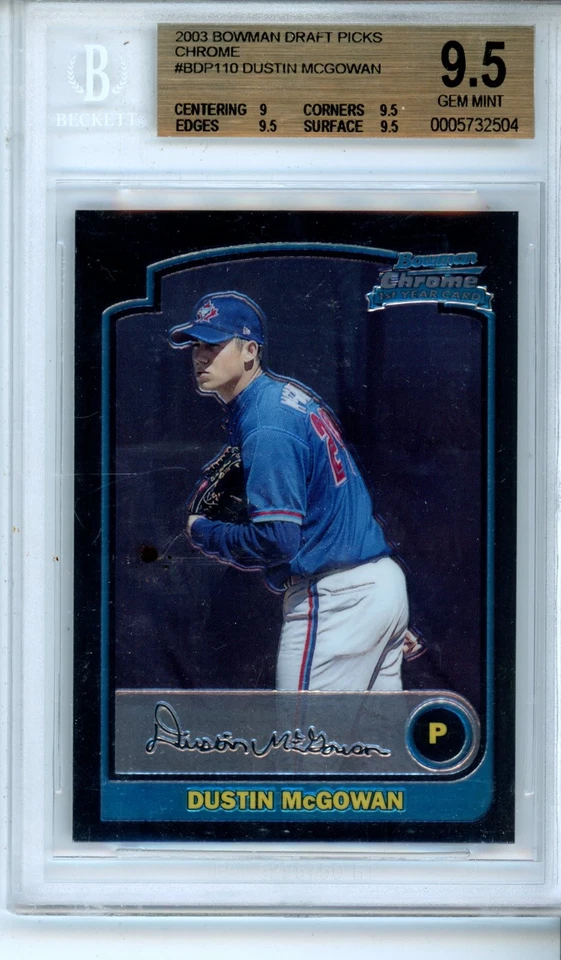 2003 Bowman Chrome Draft Dustin McGowan #110 BGS 9.5 - Image 1 of 2